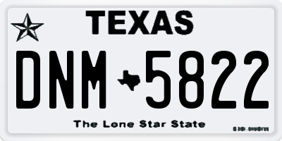 TX license plate DNM5822