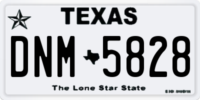 TX license plate DNM5828