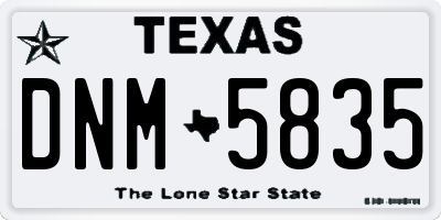 TX license plate DNM5835