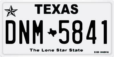 TX license plate DNM5841