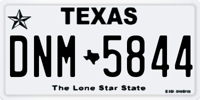 TX license plate DNM5844