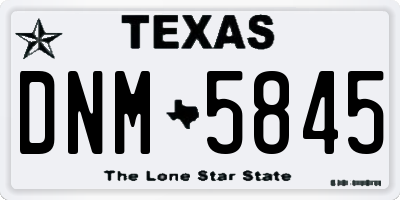 TX license plate DNM5845