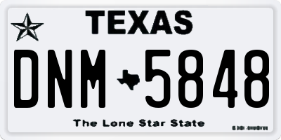 TX license plate DNM5848
