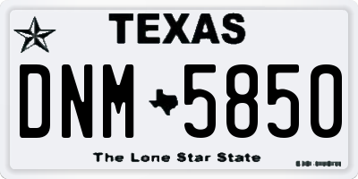 TX license plate DNM5850