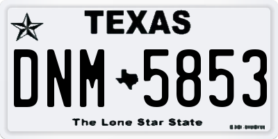 TX license plate DNM5853