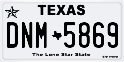 TX license plate DNM5869
