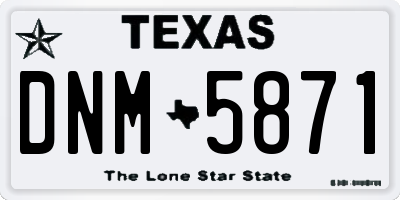 TX license plate DNM5871