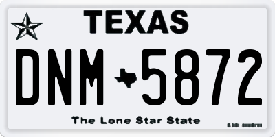 TX license plate DNM5872