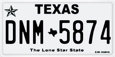 TX license plate DNM5874