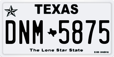 TX license plate DNM5875