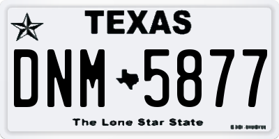 TX license plate DNM5877