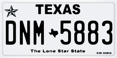 TX license plate DNM5883