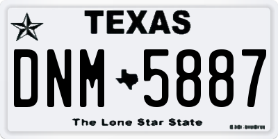 TX license plate DNM5887