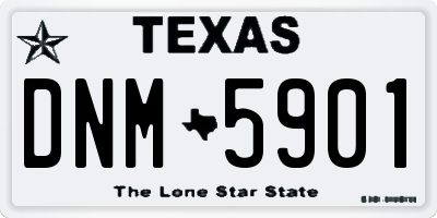 TX license plate DNM5901