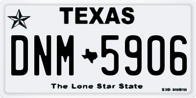TX license plate DNM5906