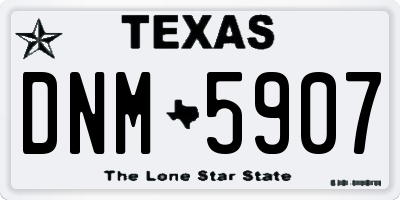 TX license plate DNM5907