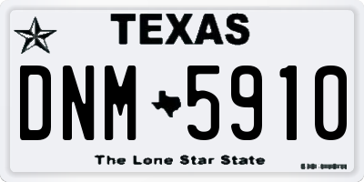 TX license plate DNM5910