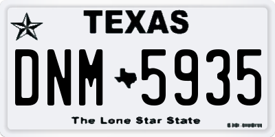 TX license plate DNM5935