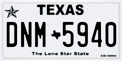 TX license plate DNM5940