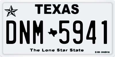 TX license plate DNM5941