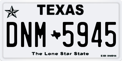 TX license plate DNM5945
