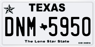 TX license plate DNM5950
