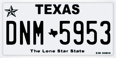 TX license plate DNM5953