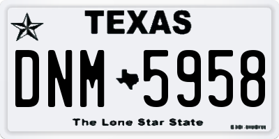 TX license plate DNM5958