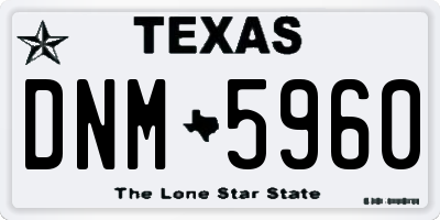 TX license plate DNM5960