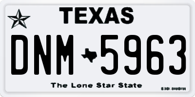 TX license plate DNM5963