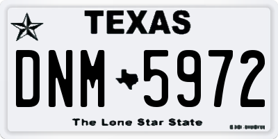 TX license plate DNM5972