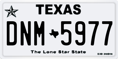 TX license plate DNM5977