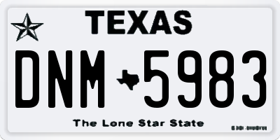 TX license plate DNM5983