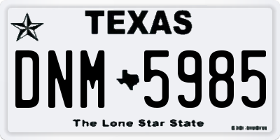 TX license plate DNM5985