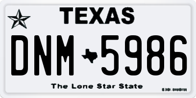 TX license plate DNM5986