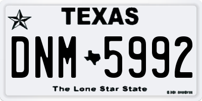 TX license plate DNM5992