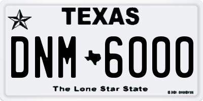 TX license plate DNM6000