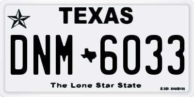 TX license plate DNM6033