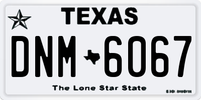 TX license plate DNM6067