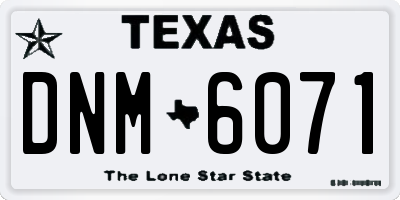 TX license plate DNM6071