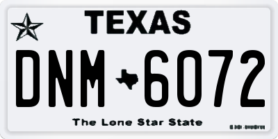 TX license plate DNM6072