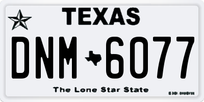 TX license plate DNM6077