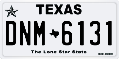 TX license plate DNM6131
