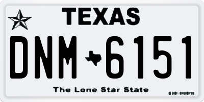 TX license plate DNM6151