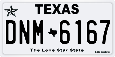TX license plate DNM6167