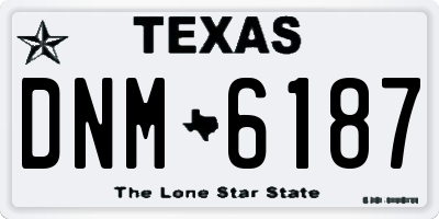 TX license plate DNM6187