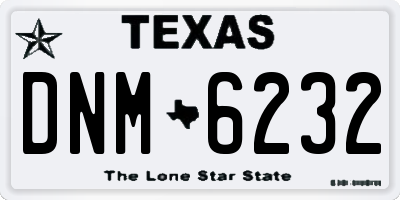 TX license plate DNM6232