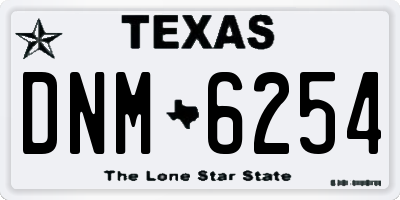 TX license plate DNM6254