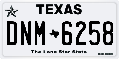 TX license plate DNM6258