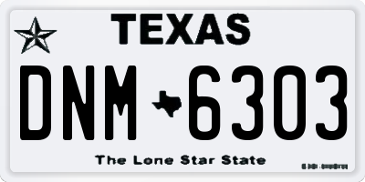 TX license plate DNM6303